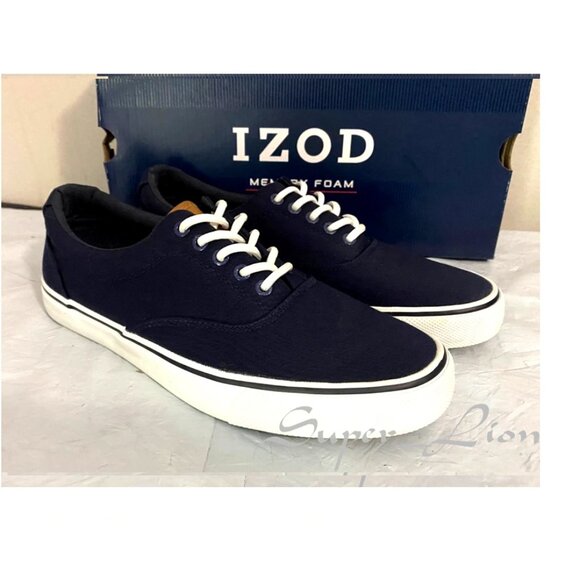 NEW IZOD Men's Rangley Canvas Lace-up Memory Foam Sneaker Shoes - Picture 3 of 8